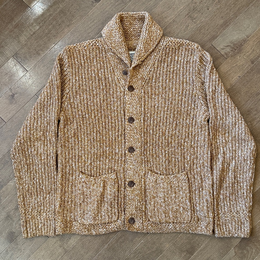 Grayers Brown/orange and White Knit Cardigan. Size XL. EUC.